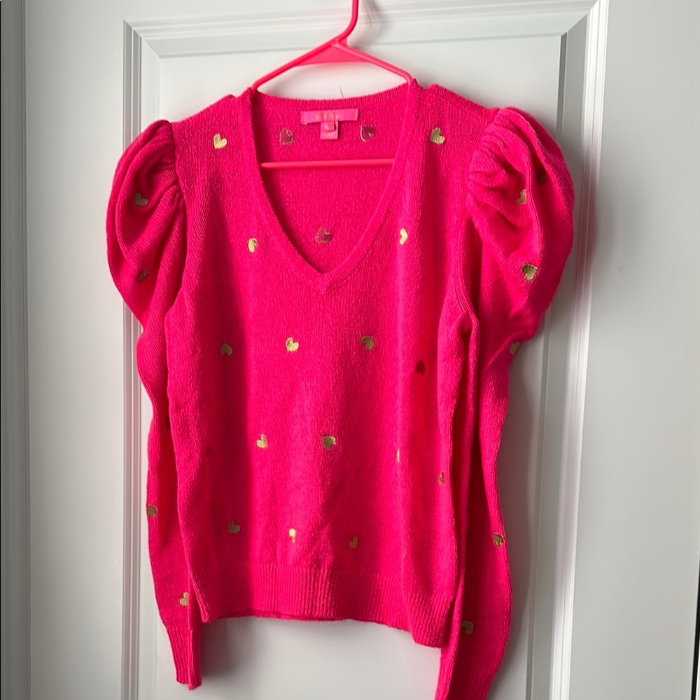 Pink Heart-Patterned sweater